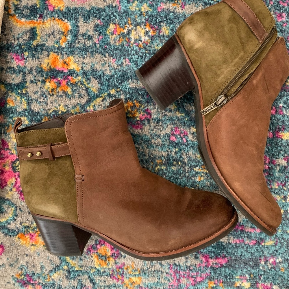Ambrose Leather Heeled Booties
